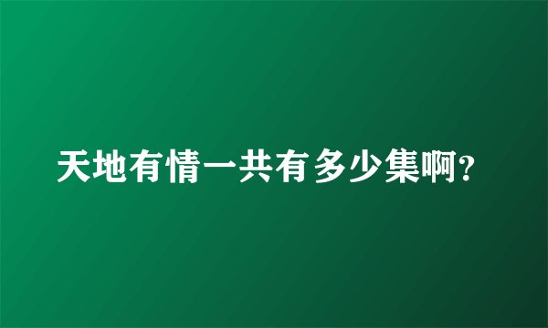 天地有情一共有多少集啊？