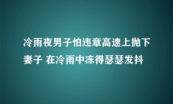 冷雨夜男子怕违章高速上抛下妻子 在冷雨中冻得瑟瑟发抖