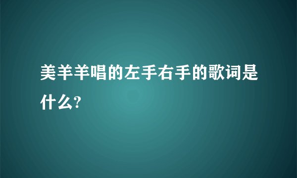 美羊羊唱的左手右手的歌词是什么?