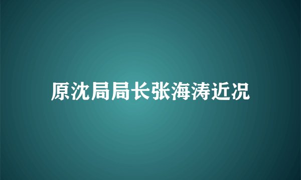 原沈局局长张海涛近况