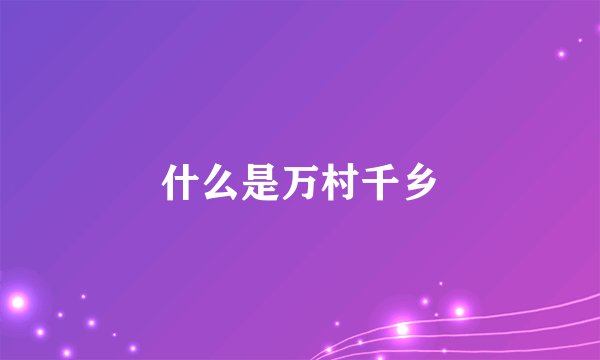 什么是万村千乡