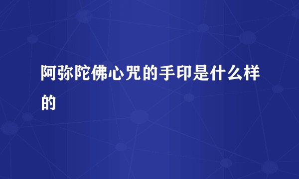阿弥陀佛心咒的手印是什么样的