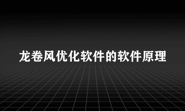 龙卷风优化软件的软件原理