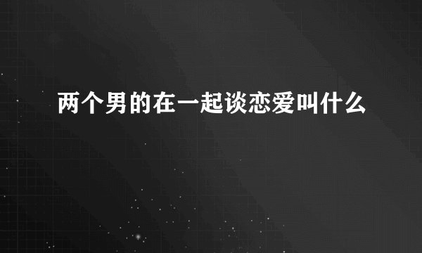 两个男的在一起谈恋爱叫什么