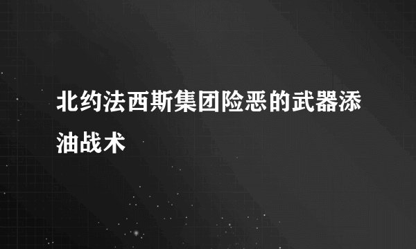 北约法西斯集团险恶的武器添油战术