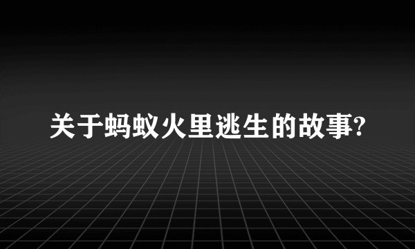 关于蚂蚁火里逃生的故事?