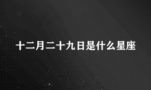 十二月二十九日是什么星座