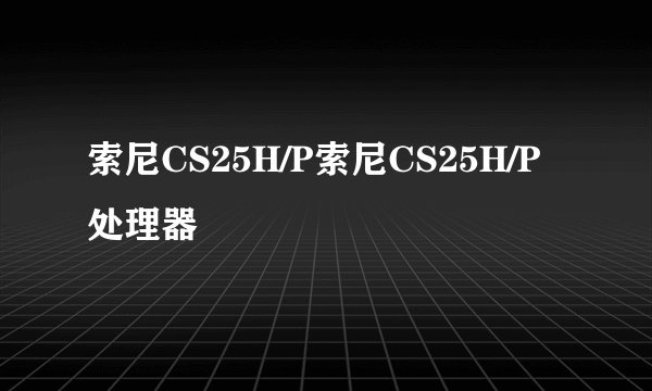 索尼CS25H/P索尼CS25H/P处理器