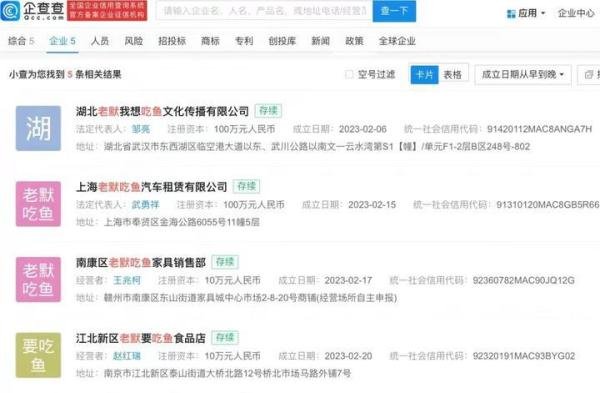 “老默，我想吃鱼了”遭抢注