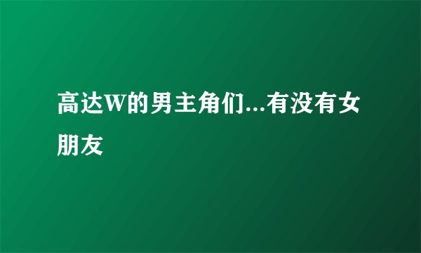 高达W的男主角们...有没有女朋友