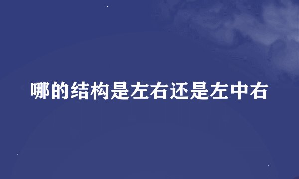 哪的结构是左右还是左中右