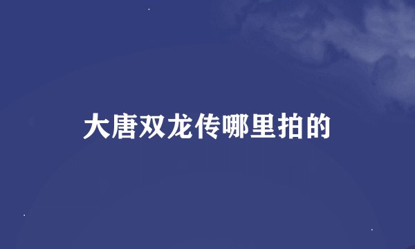 大唐双龙传哪里拍的