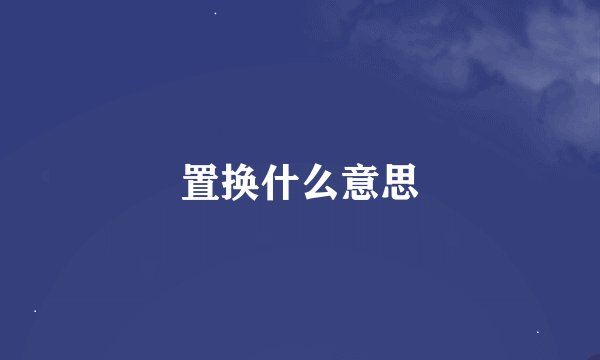 置换什么意思