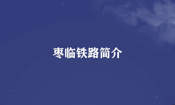 枣临铁路简介