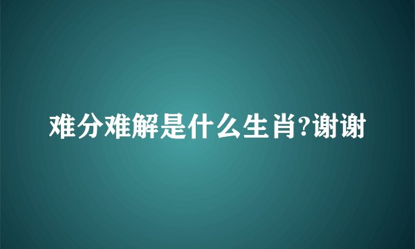 难分难解是什么生肖?谢谢