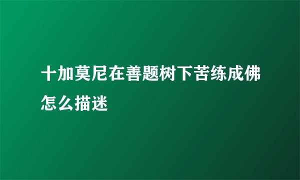 十加莫尼在善题树下苦练成佛怎么描迷