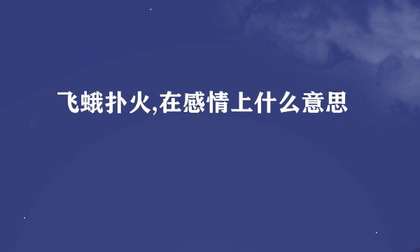 飞蛾扑火,在感情上什么意思