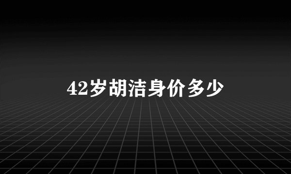 42岁胡洁身价多少