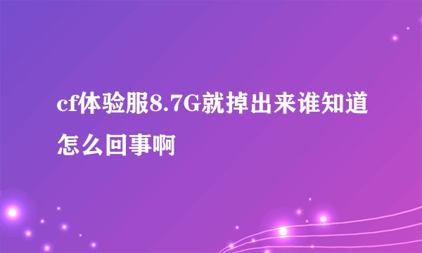 cf体验服8.7G就掉出来谁知道怎么回事啊