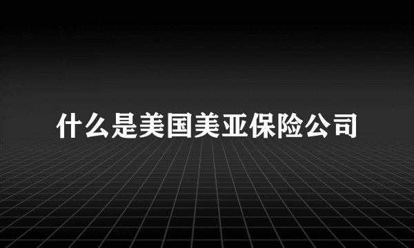什么是美国美亚保险公司
