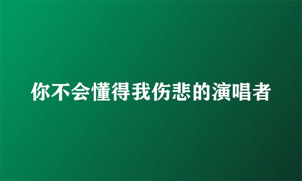 你不会懂得我伤悲的演唱者