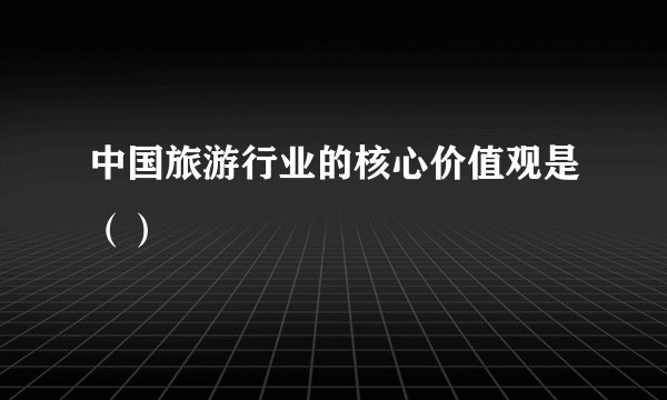 中国旅游行业的核心价值观是（）