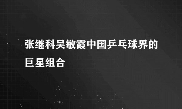 张继科吴敏霞中国乒乓球界的巨星组合