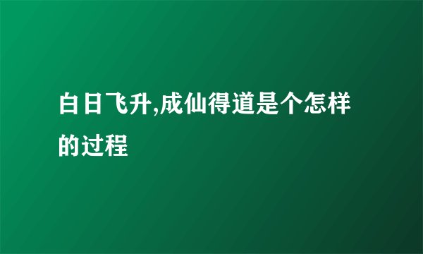 白日飞升,成仙得道是个怎样的过程