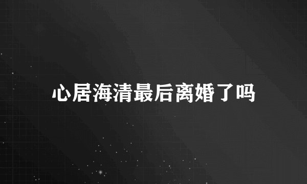 心居海清最后离婚了吗