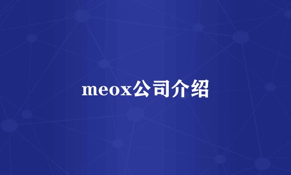 meox公司介绍