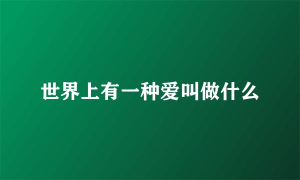 世界上有一种爱叫做什么