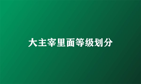 大主宰里面等级划分