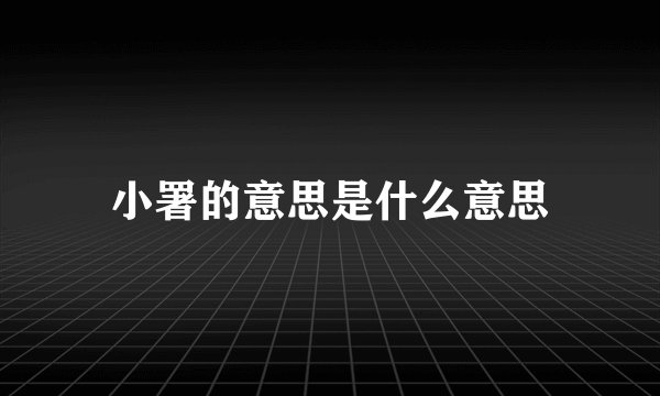 小署的意思是什么意思
