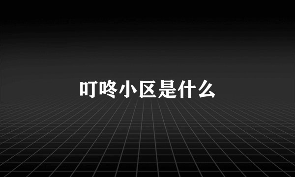 叮咚小区是什么