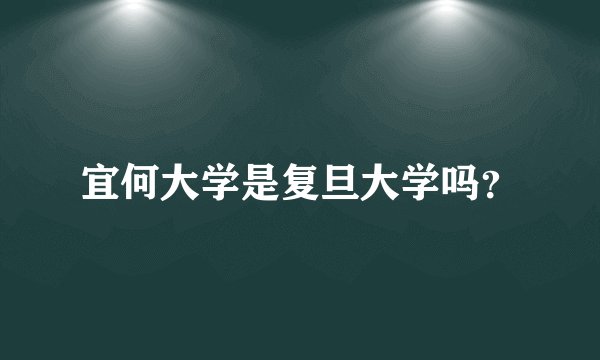 宜何大学是复旦大学吗？
