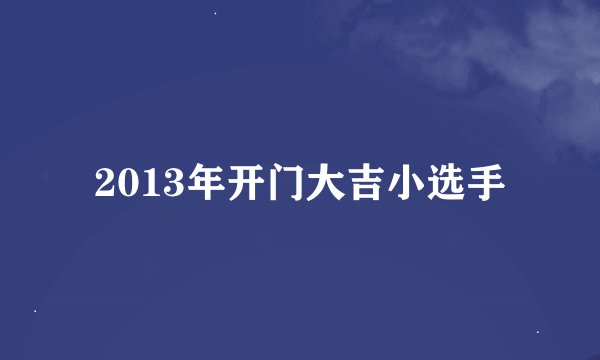 2013年开门大吉小选手