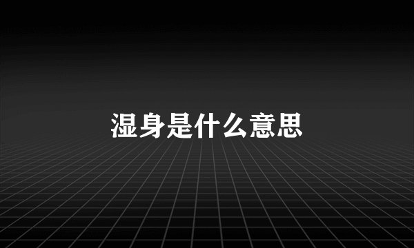 湿身是什么意思