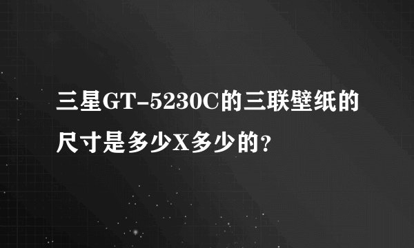 三星GT-5230C的三联壁纸的尺寸是多少X多少的？