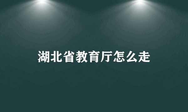 湖北省教育厅怎么走