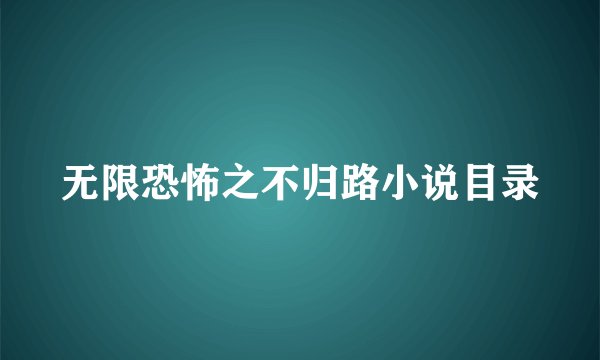 无限恐怖之不归路小说目录