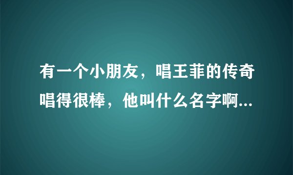 有一个小朋友，唱王菲的传奇唱得很棒，他叫什么名字啊参加什么节目唱的？