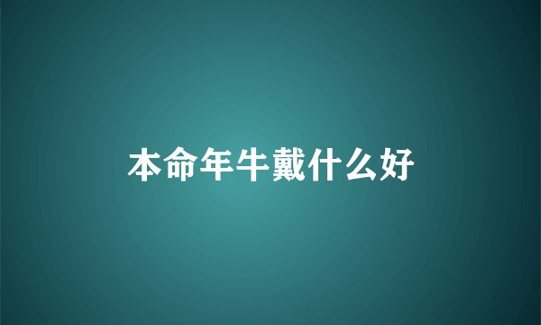 本命年牛戴什么好