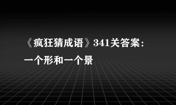 《疯狂猜成语》341关答案：一个形和一个景