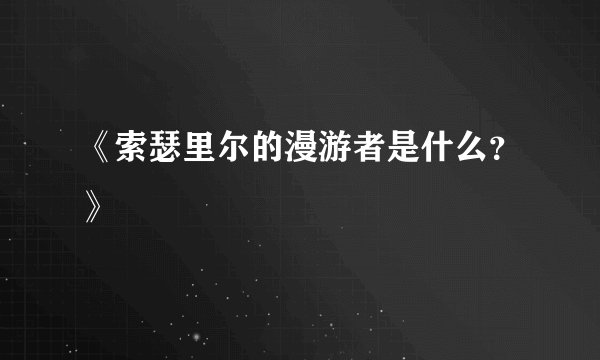 《索瑟里尔的漫游者是什么？》