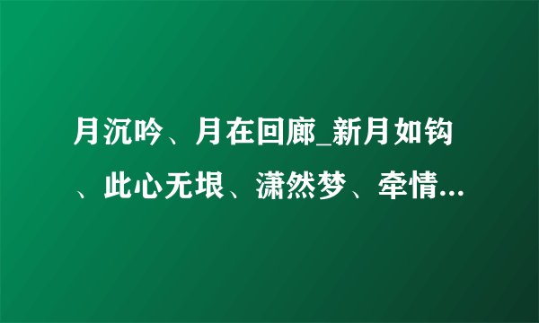 月沉吟、月在回廊_新月如钩、此心无垠、潇然梦、牵情 那本书最好看?