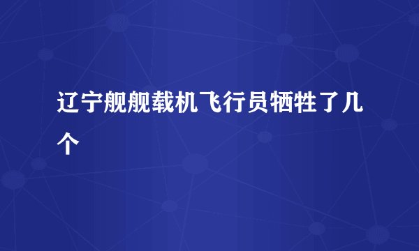 辽宁舰舰载机飞行员牺牲了几个