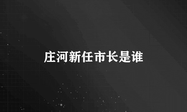 庄河新任市长是谁