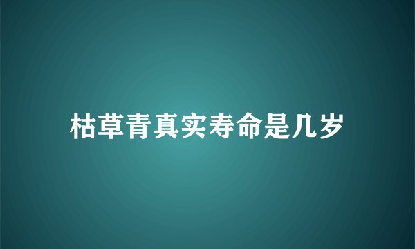 枯草青真实寿命是几岁
