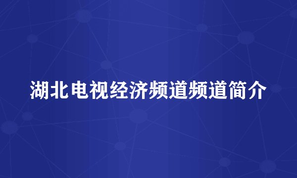 湖北电视经济频道频道简介