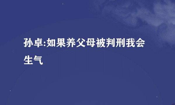 孙卓:如果养父母被判刑我会生气